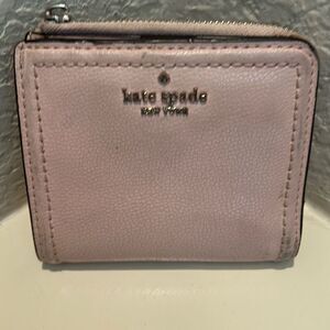 Kate Spade Compact Bifold Wallet Light Pastel Pink Card Case ID Holder